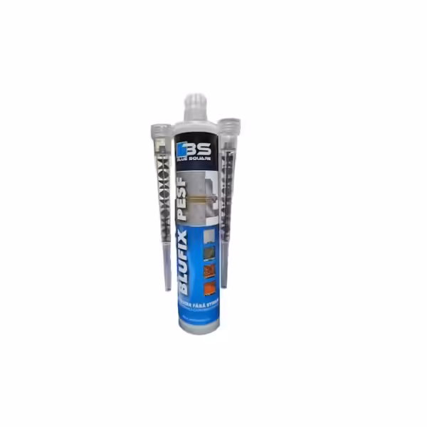 Ancora chimica poliester fara stiren, Blue Square Blufix PESF, aplicare cu pistol, 300 ml, gri