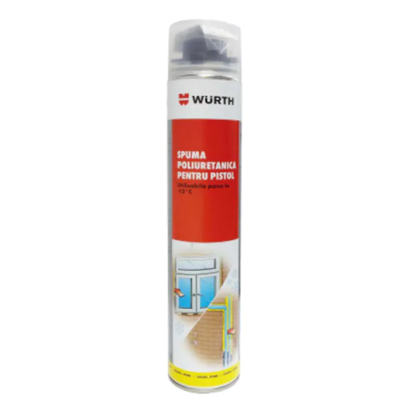 Spuma poliuretanica de iarna pentru pistol 750 ml, Wurth, etanseaza, izoleaza, umple, lipeste